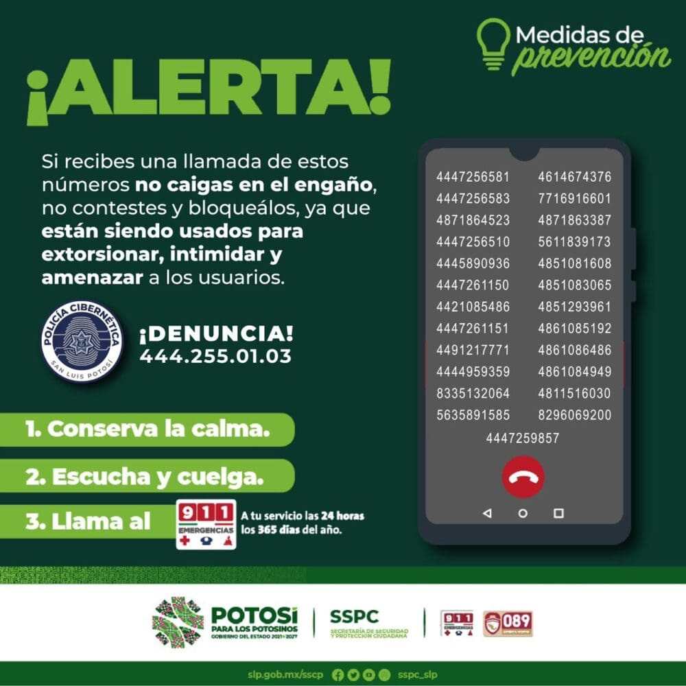 Policía Cibernética insiste en alerta a potosinos por llamadas de ...